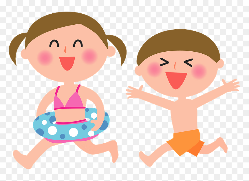 Sister Brother Swimwear Clipart - 水着 子供 イラスト, HD Png Download - brother and sister png