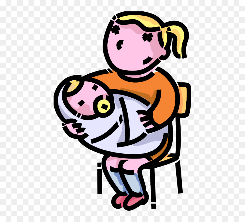 Sister With Newborn Vector - Clip Art, HD Png Download - brother sister png