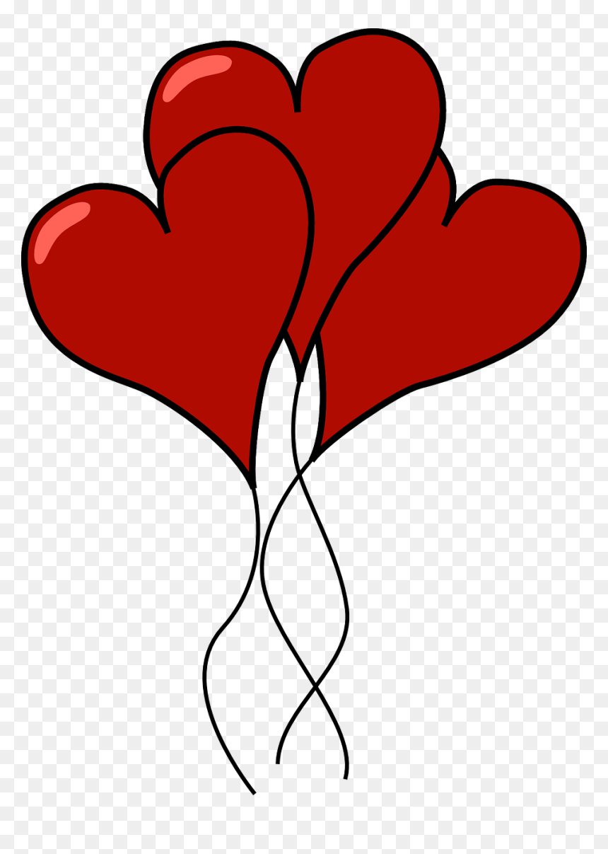 Clipart Love Heart Balloons, HD Png Download - balon png