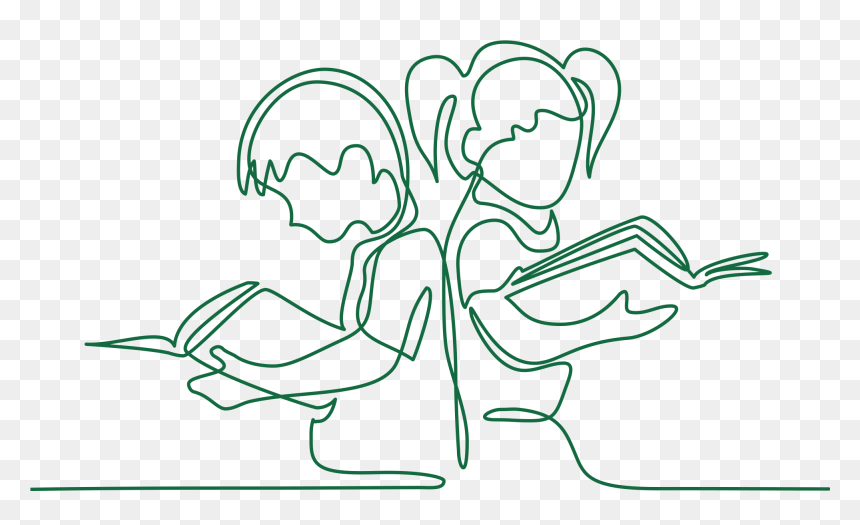 Sibling Support - Kids Reading A Book Drawing, HD Png Download - brother and sister png