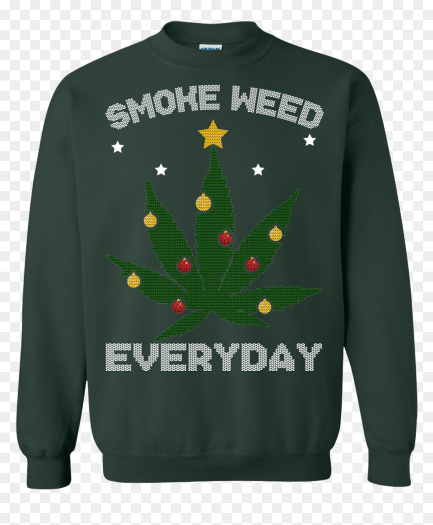 Cannabis Chistmas Tree Smoke Weed Everyday Sweater - Sweater, HD Png Download - smoke weed everyday png