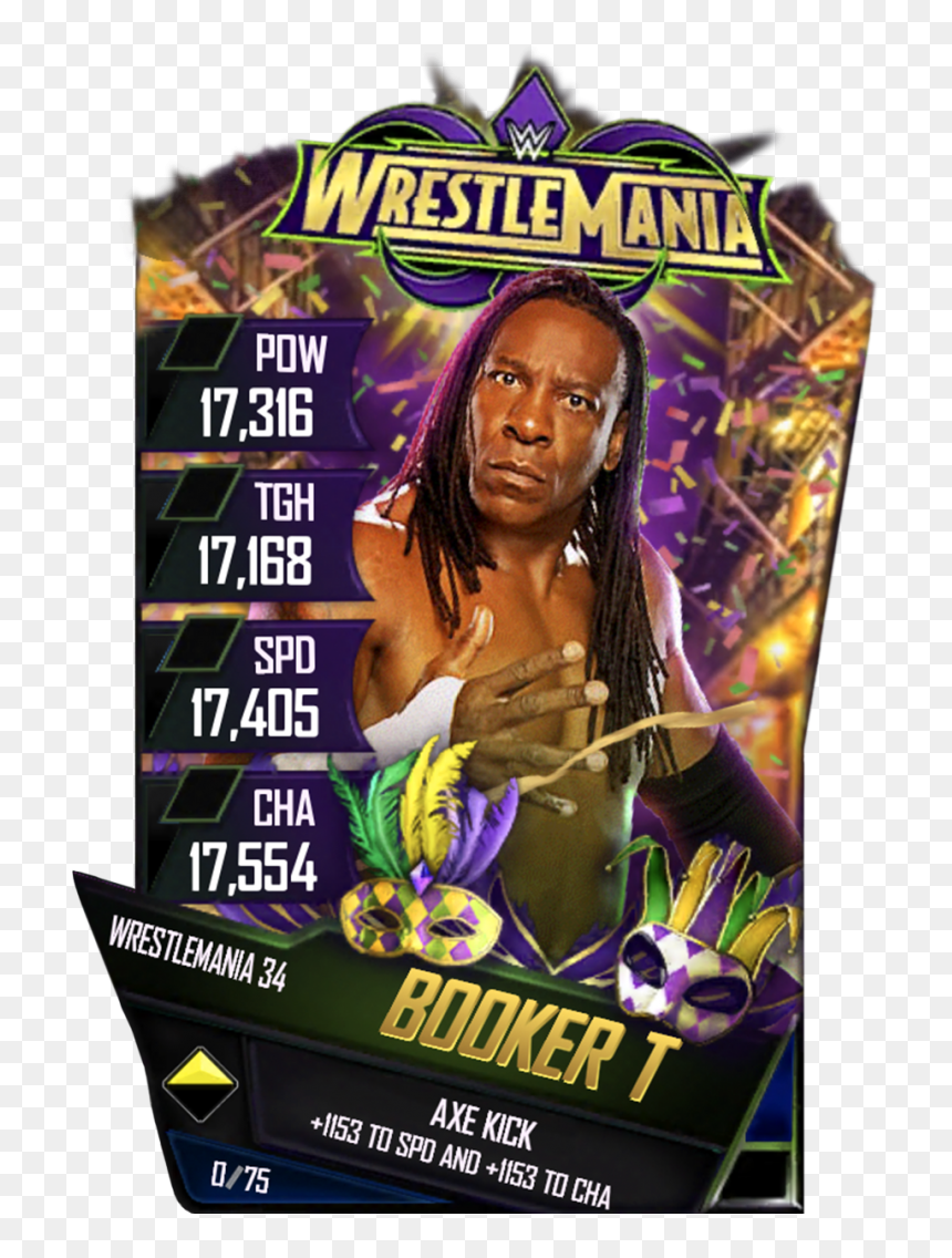 Bookert S4 19 Wrestlemania34 - Wwe Supercard Wrestlemania 34, HD Png Download - booker t png