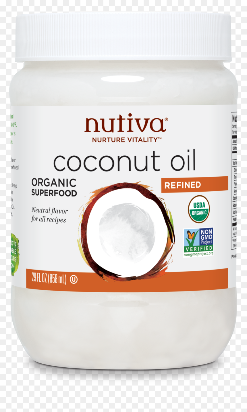 Organic Refined Coconut Oil"
 Data Zoom="//cdn - Nutiva Coconut Oil Organic 15 Fl Oz, HD Png Download - coconut oil png