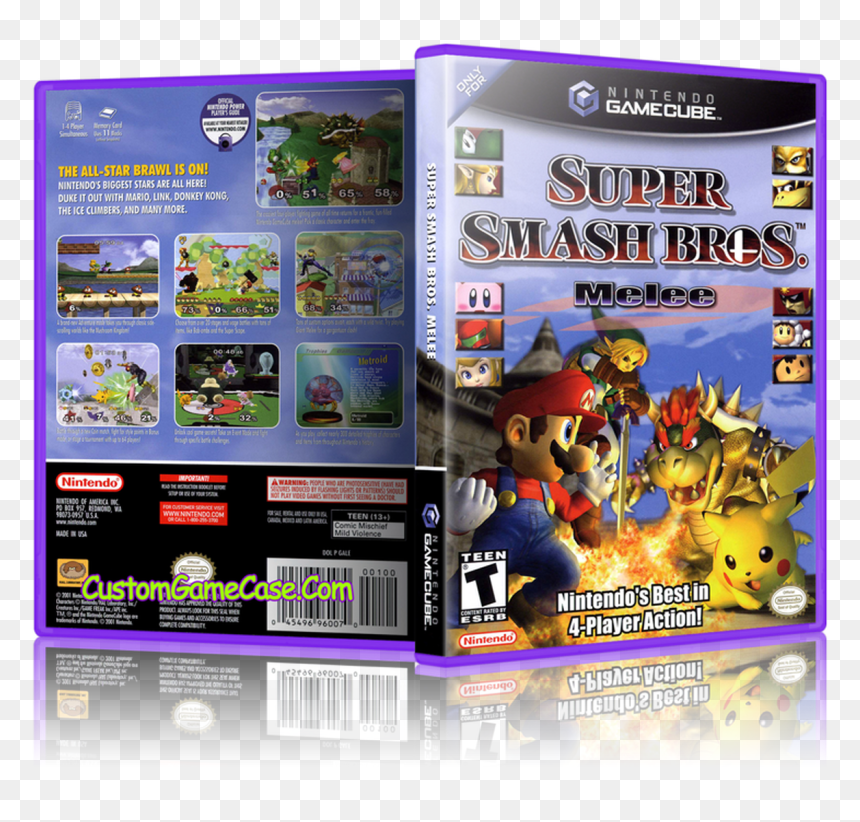 Super Smash Bros Melee Front Cover Case - Super Smash Bros Ultimate Vs Melee, HD Png Download - super smash bros melee png