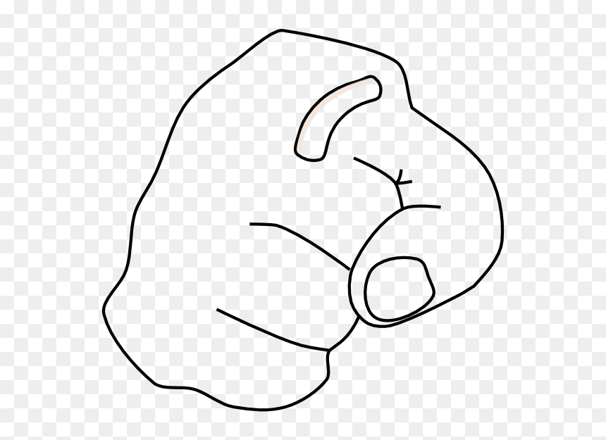Line Art, HD Png Download - pointing hand clip art png