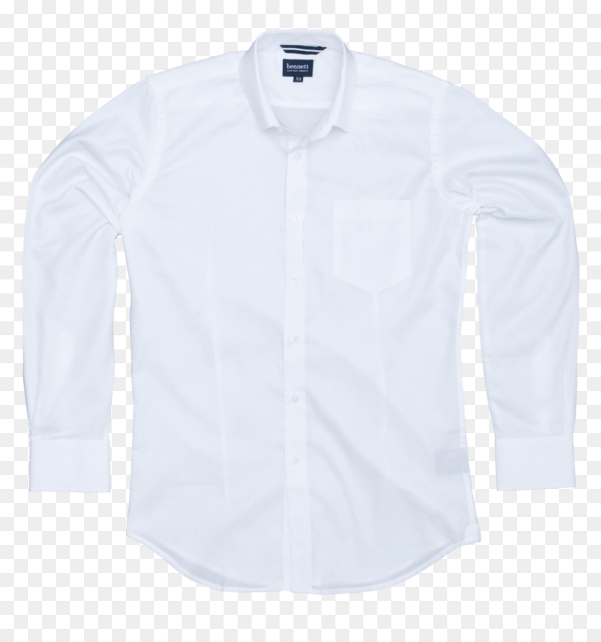 Bennett Casual Shirt In White - Long-sleeved T-shirt, HD Png Download - casual shirt png