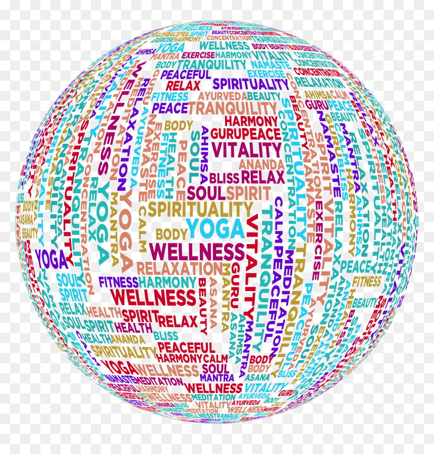 Yoga Word Cloud Sphere Clip Arts - Word Cloud Sphere Png, Transparent Png - namaste icon png