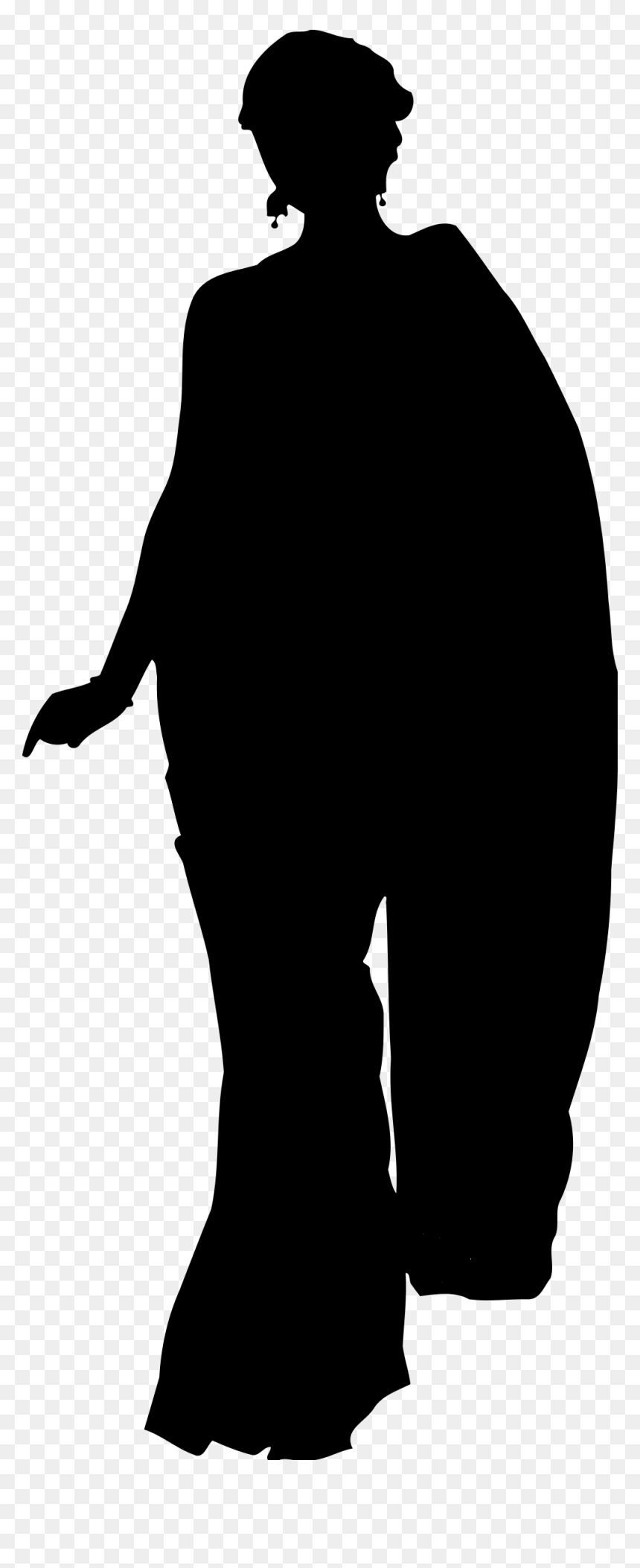 Woman In Saree Silhouette Clip Arts - Woman In Sari Silhouette, HD Png Download - saree png vector