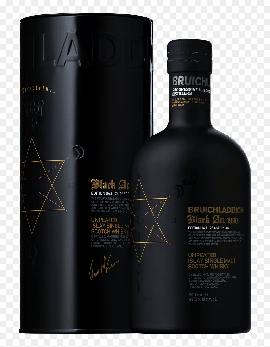 Bruichladdich Black Art 23 Years Old Unpeated Edition - Glass Bottle, HD Png Download - bottle service png