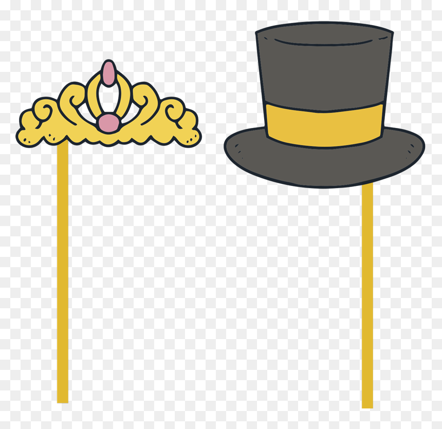 Wedding Car Hat And Tiara Bonnet Wedding Sticker, HD Png Download - wedding car png