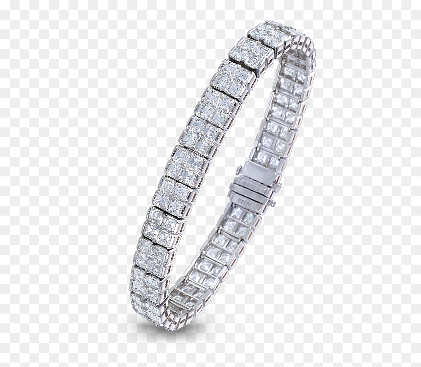 Square Cut Tennis Bracelet, HD Png Download - bangles images png