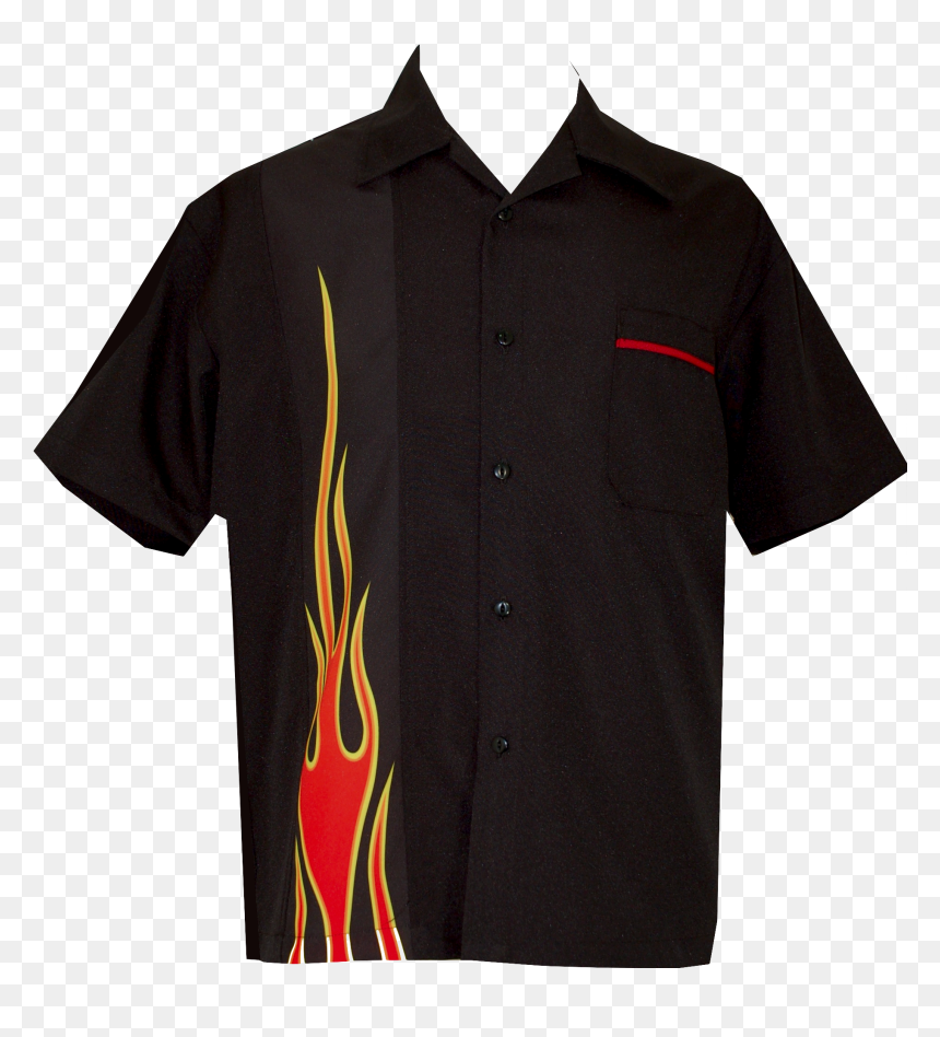 "flames Of Fury - Bowling Shirt Flames Shirt, HD Png Download - casual shirt png