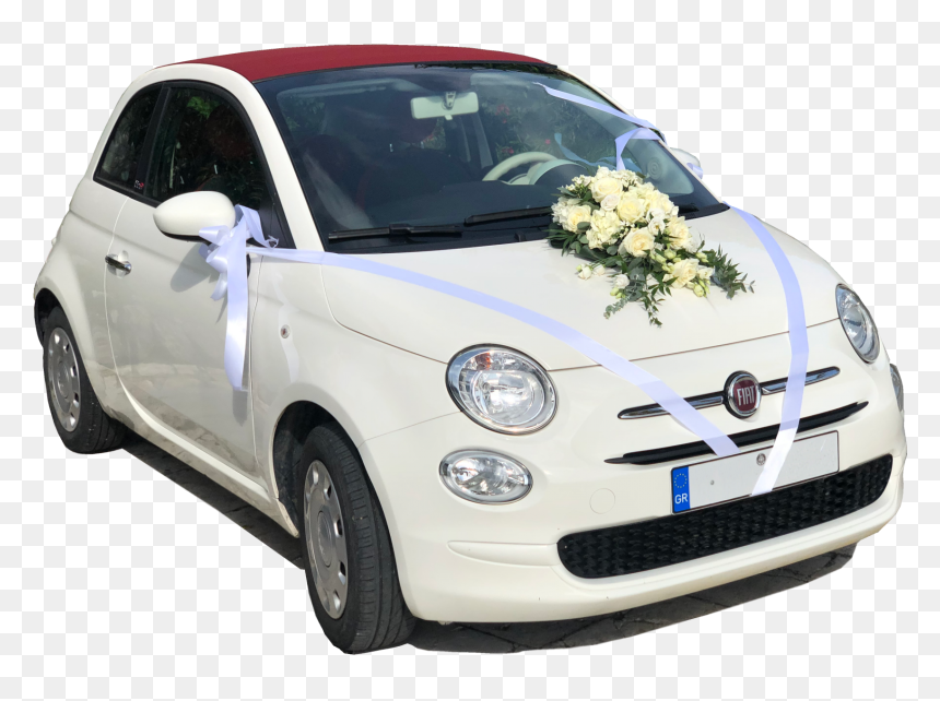 Fiat 500 Wedding Car, HD Png Download - wedding car png