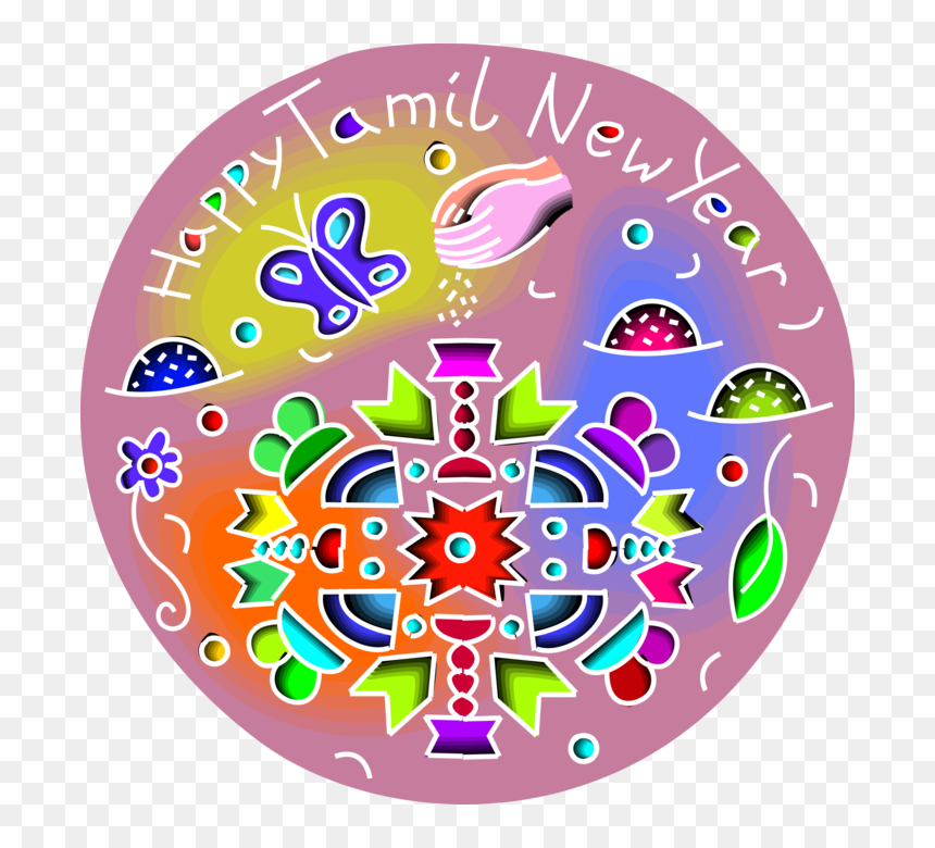 Vector Illustration Of Happy Tamil Puthandu New Year - Circle, HD Png Download - happy tamil new year png