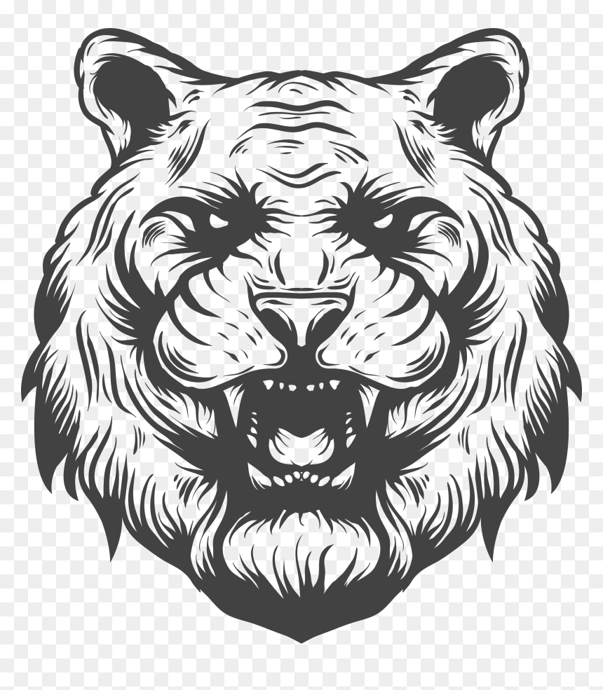 Tigre Plantilla, HD Png Download - angry tiger png