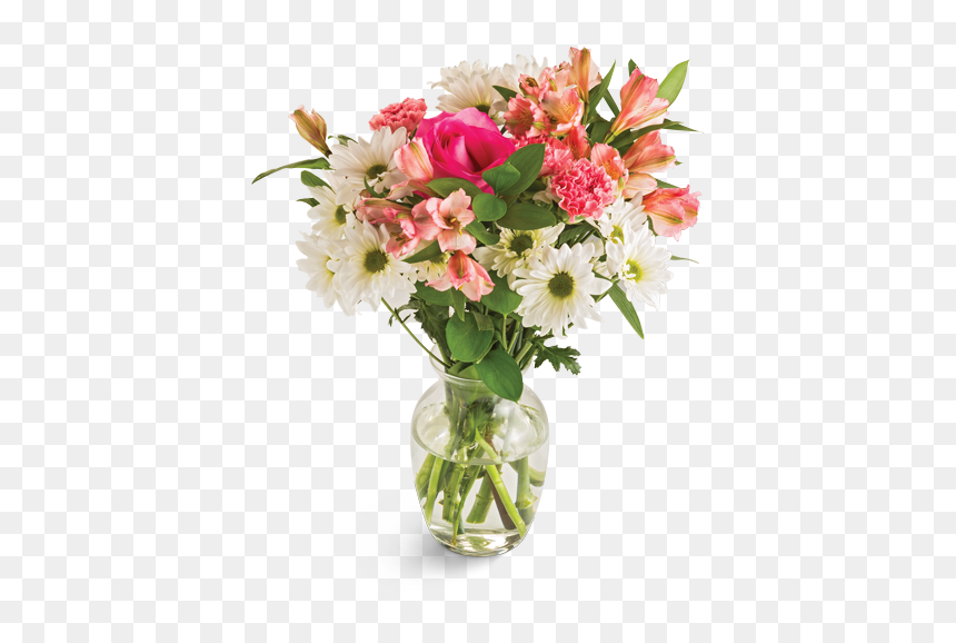 Arranjo De Flores Rosa, HD Png Download - flower boquet png