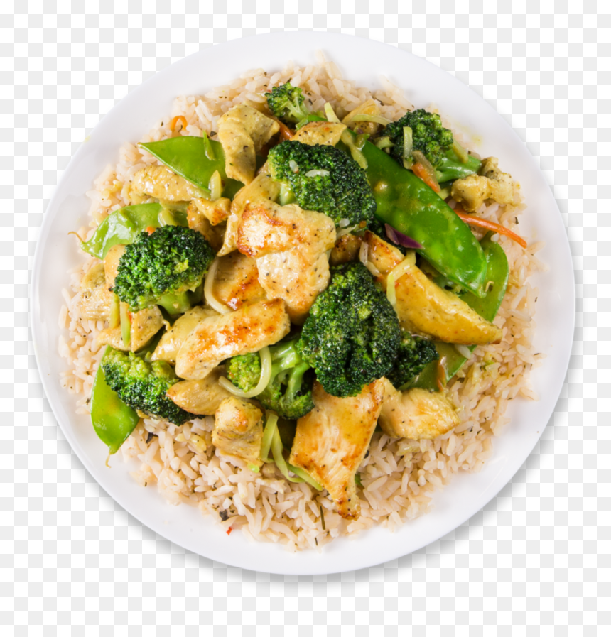 Thai Coconut Chicken Plate - Food, HD Png Download - rice plate png