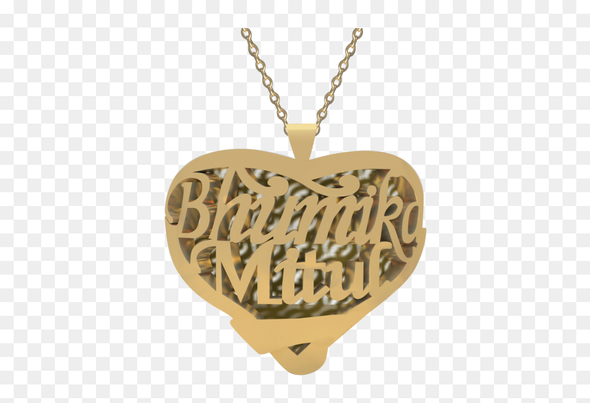 Personalised Couple Heart Name Necklace Opjc08 - Locket, HD Png Download - couple heart png