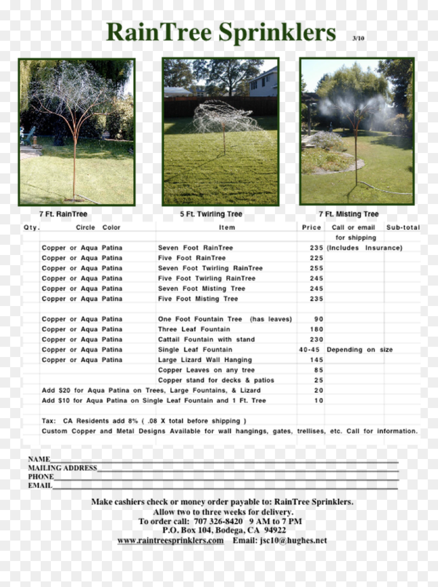 Rain Tree Sprinklers Sprinklers, Garden Art, Garden - Copper Rain Tree Sprinkler, HD Png Download - tree garden png