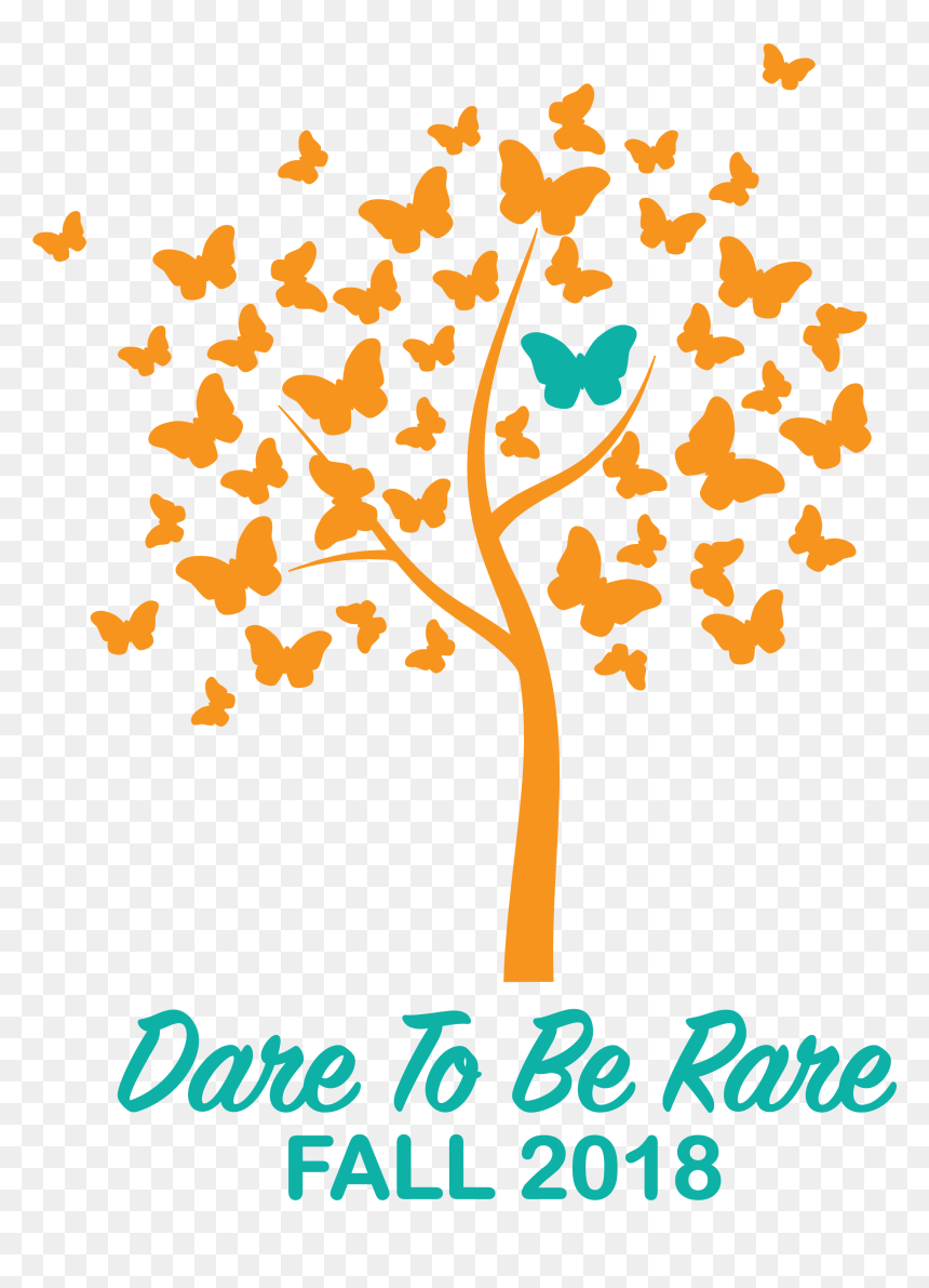 Dare 2 Be Rare - Butterfly And A Tree Drawing, HD Png Download - tree garden png