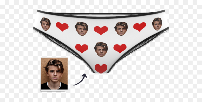 Couple Women"s Custom Face Heart Panties - Panties, HD Png Download - couple heart png