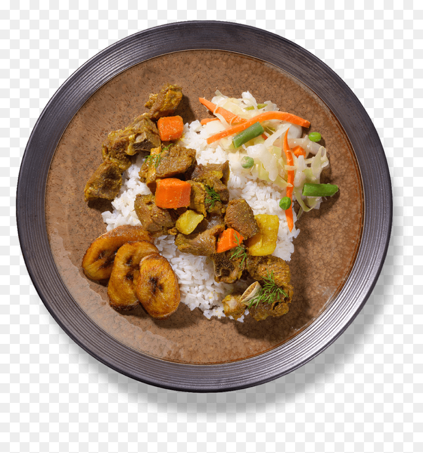 Curried Goat - Onion Ring, HD Png Download - rice plate png
