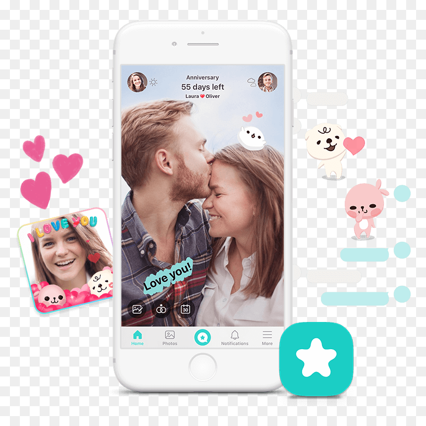 Between Couple App, HD Png Download - couple heart png