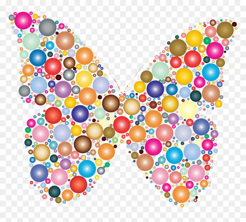 Colorful Circles Butterfly 2 Clip Arts - Butterfly Of Circles, HD Png Download - png images of butterfly