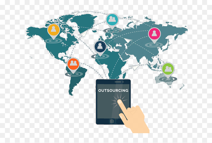 Marketing Outsourcing Services Bangalore - World Map, HD Png Download - outsourcing png