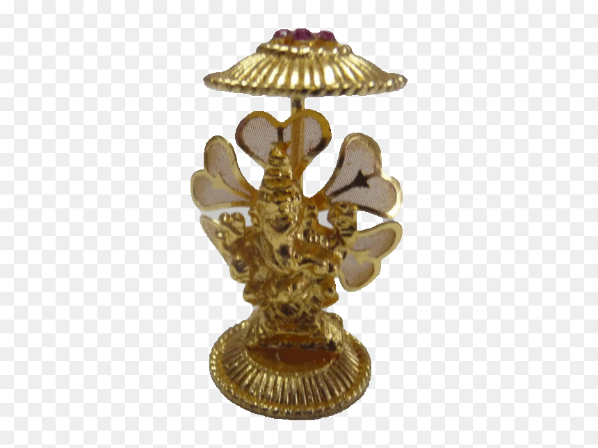 Ganesh Umbrella Gold Stand, Festival Gifts Online - Brass, HD Png Download - lord vinayagar png