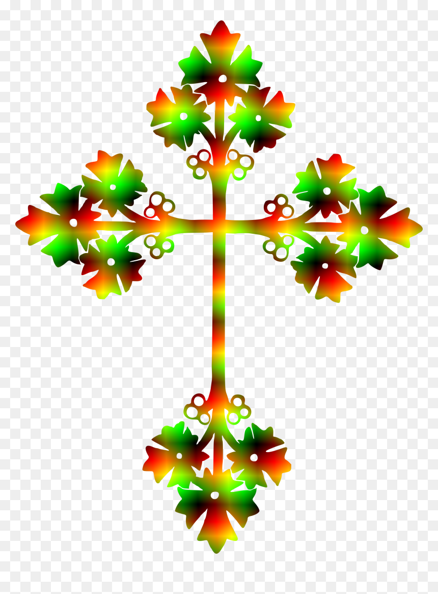 Cross Design 6 Clip Arts - Christmas Tree And Cross Clipart, HD Png Download - cross hd png