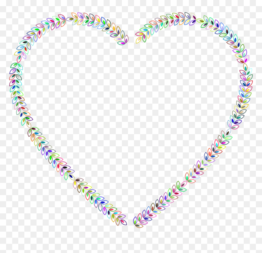 Heart Decorative Borders Flower Floral Design Computer, HD Png Download - out line borders png