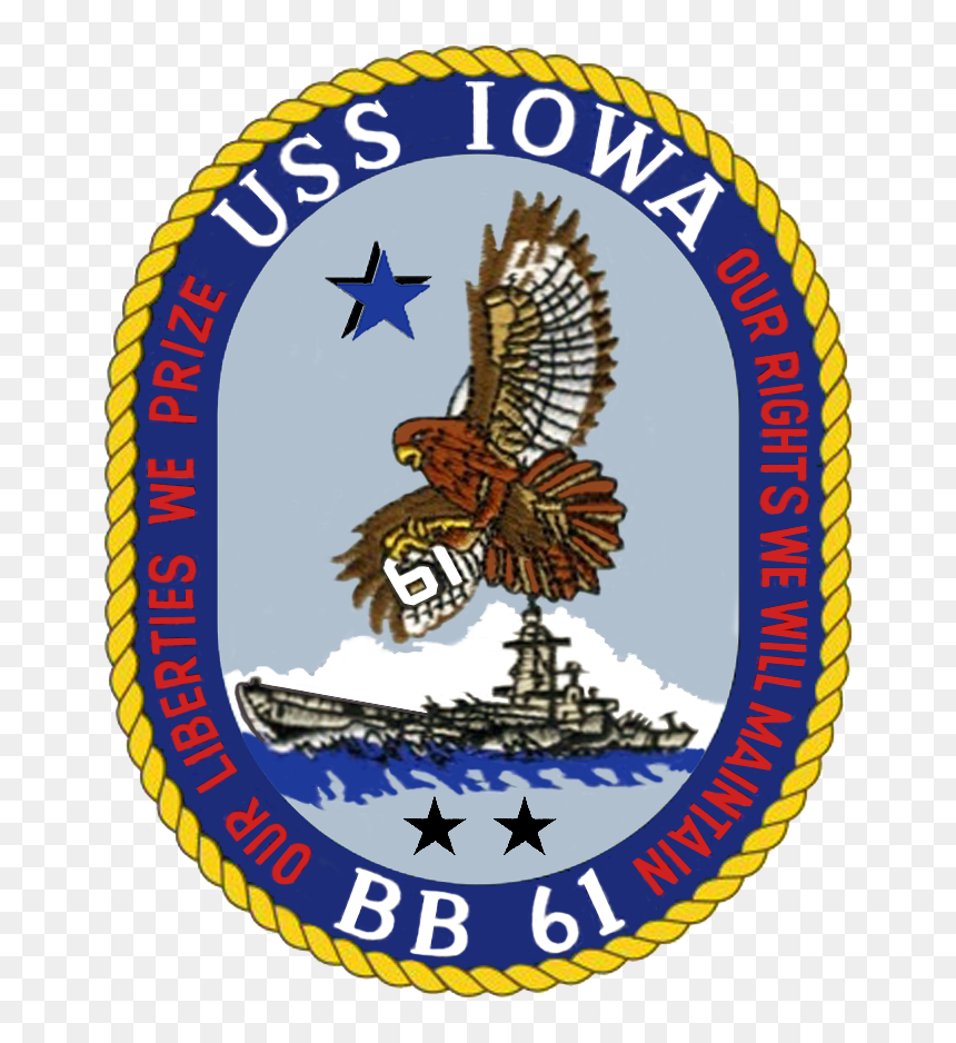 Uss Iowa Coa 2 - Uss Iowa Bb61, HD Png Download - iowa logo png