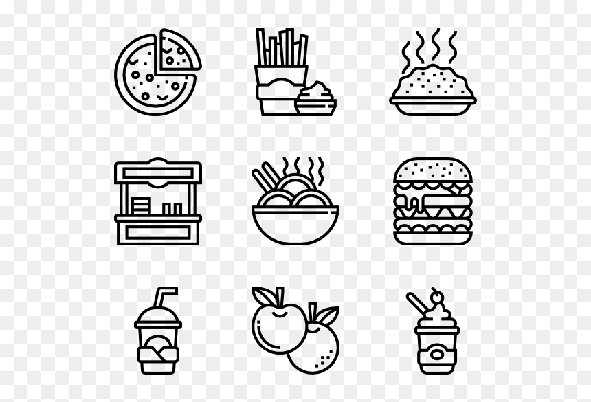 Big Data Vector Icon, HD Png Download - black and white food icon png