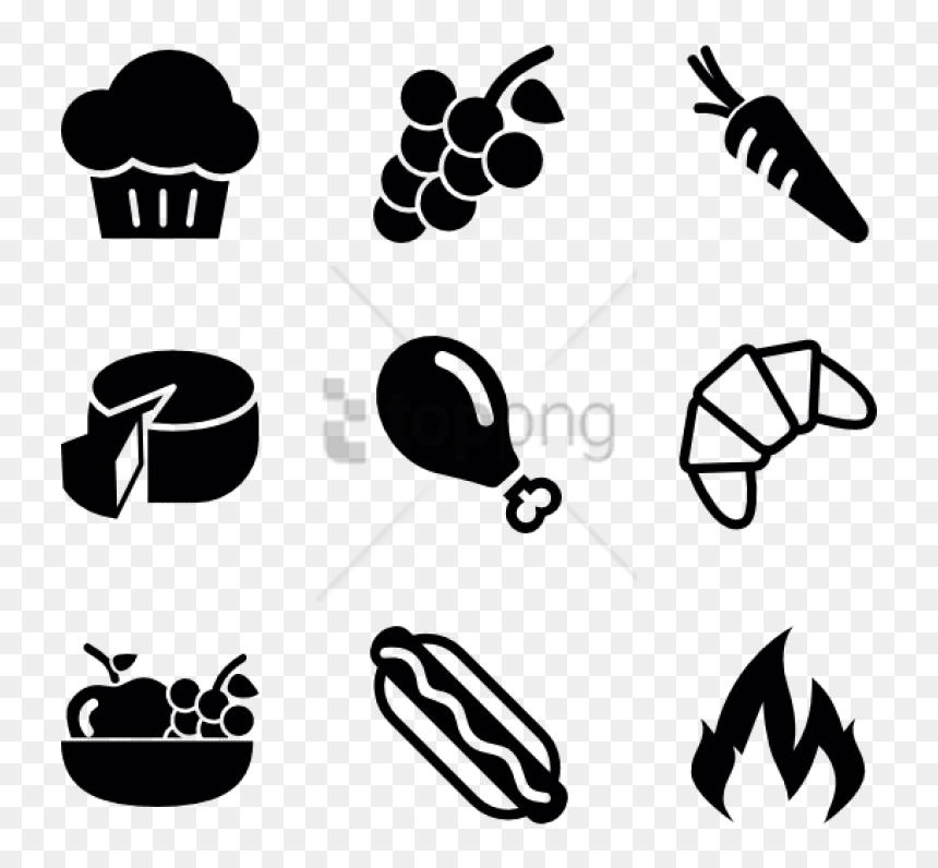 Free Png Meat Icon Png Png Image With Transparent Background - Transparent Image Food Icon, Png Download - black and white food icon png
