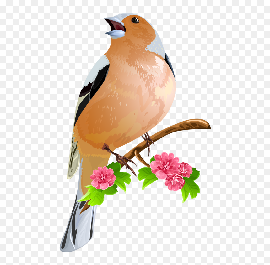 Bird On The Flowering Branch Icon Font, Print Fonts, - Singing Bird Png, Transparent Png - branch icon png