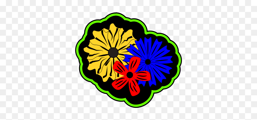 Retro Island Flowers Vector Drawing - Clip Art, HD Png Download - blue flower vector png