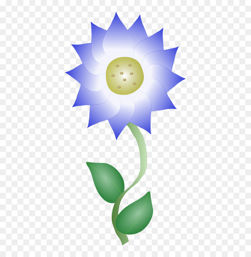 Blue Flower - Blue Flower Clip Art, HD Png Download - blue flower vector png