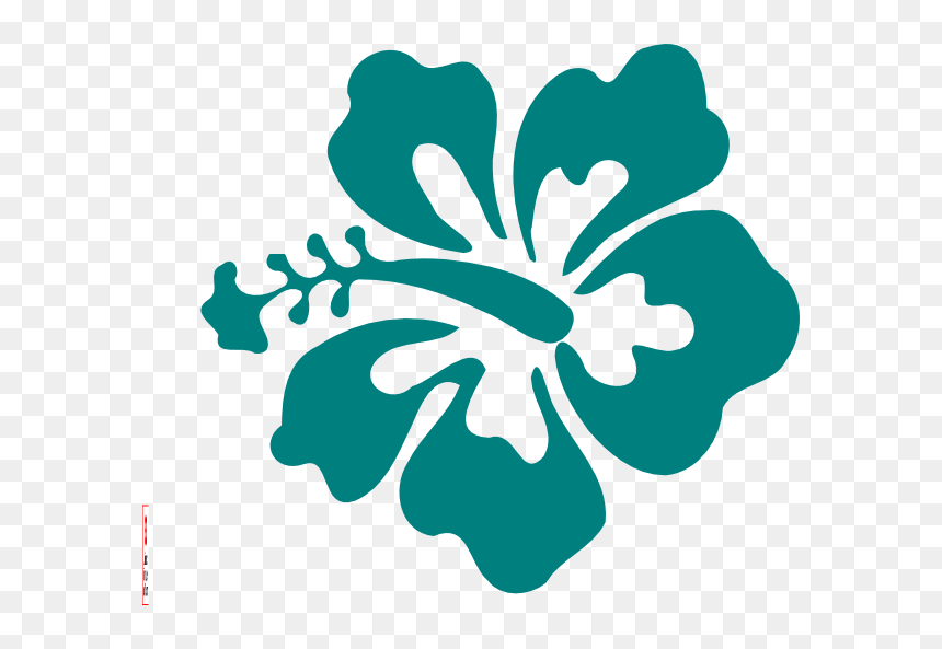 Teal Flower Clipart Vector Library Library Magnolia - Transparent Background Hibiscus Flower Clipart, HD Png Download - blue flower vector png