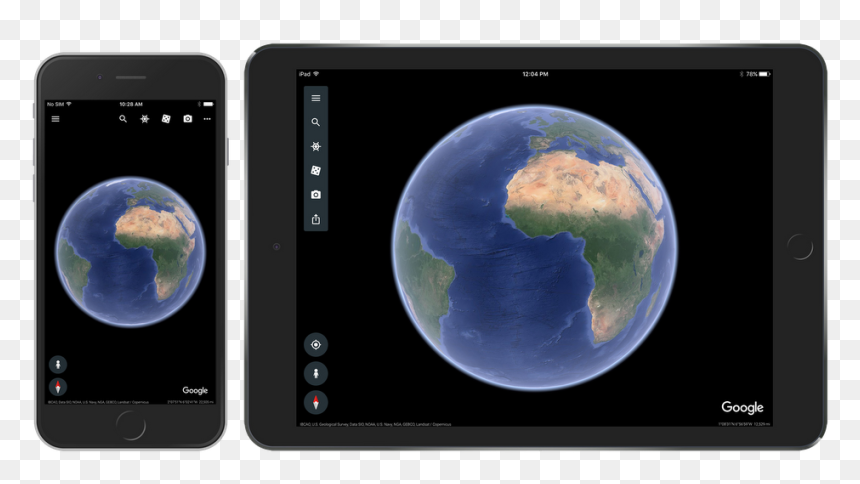 Iphone Ipad Googleearth - Google Earth For Ipad, HD Png Download - 3d world globe png