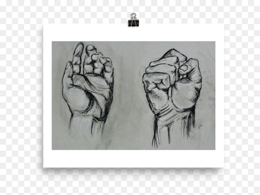 Relent Print - Sketch, HD Png Download - clenched fist png