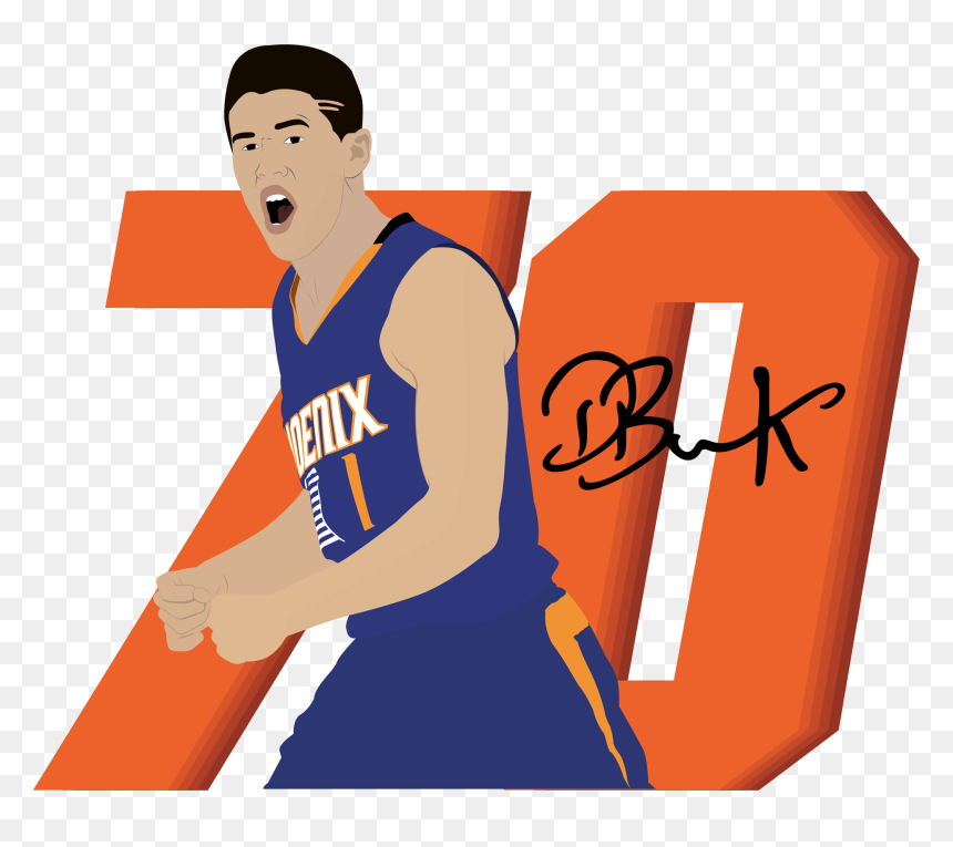 Devin Booker 70 Points Illustration - Devin Booker Clip Art, HD Png Download - devin booker png