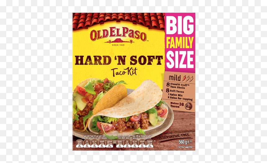 Hard N Soft Tacos, HD Png Download - mexican taco png