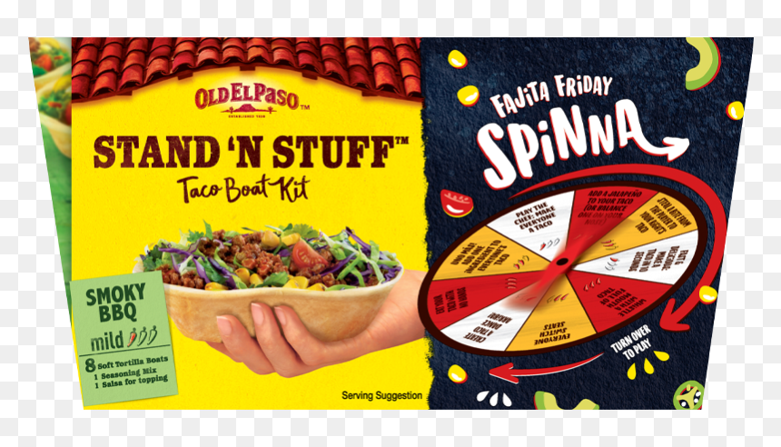 Stand And Stuff Taco Kit Smoky Bbq Mild - Old El Paso Spinna, HD Png Download - mexican taco png