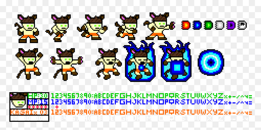 Kasai Neko Sprite Sheet V - Cartoon, HD Png Download - fire sprite sheet png