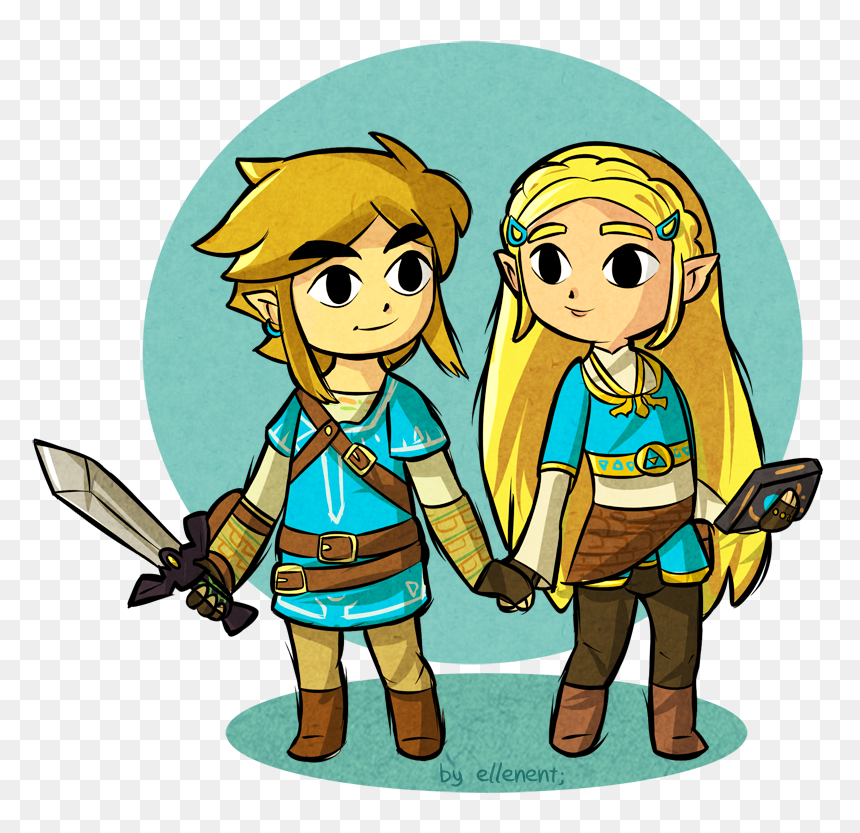 “botw Zelink In Wind Waker Style ” - Legend Of Zelda Breath Of The Wind Waker, HD Png Download - link botw png