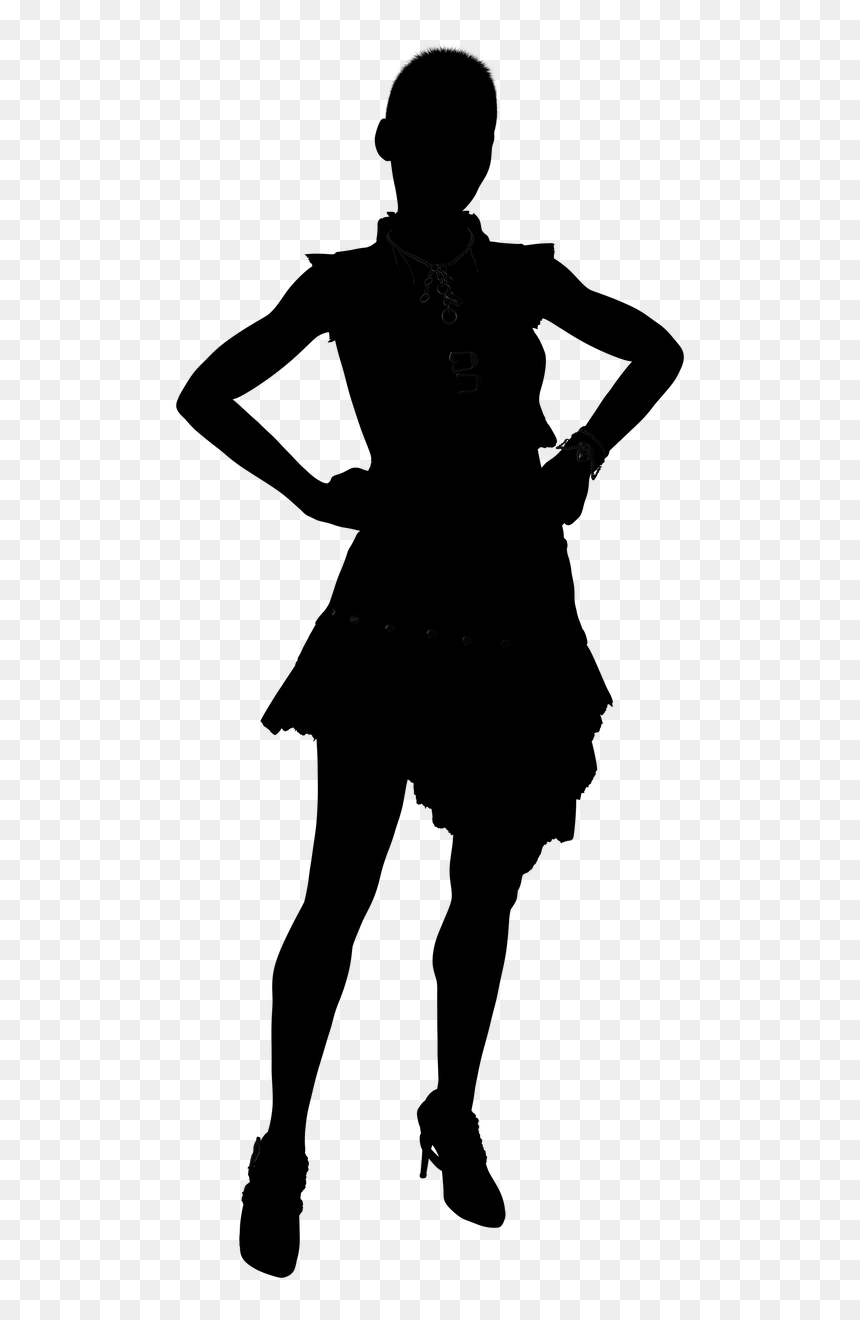 Silhouette Woman Girl - Woman Silhouette Short Hair, HD Png Download - pelo png