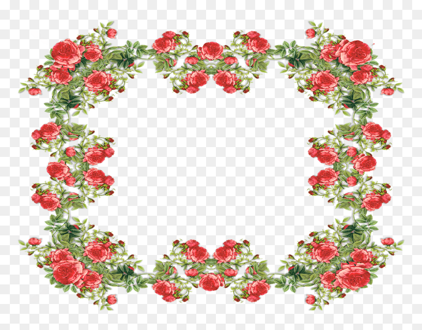 Flower Border Transparent Background, HD Png Download - marco de flores png