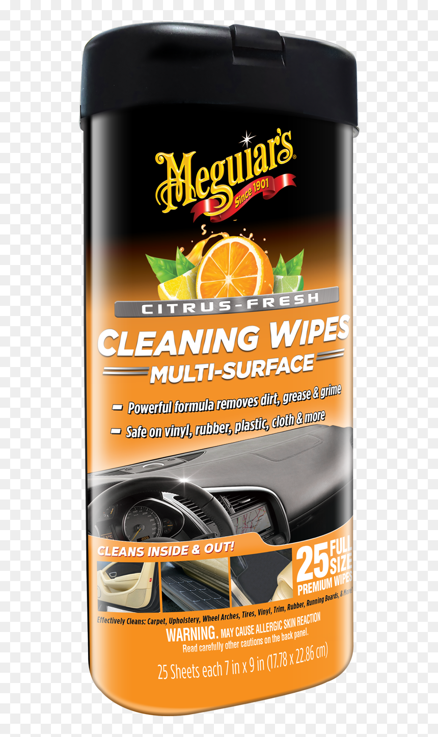 Meguiar"s Citrus-fresh Cleaning Wipes Interior & Exterior - Meguiars, HD Png Download - cleaning products png