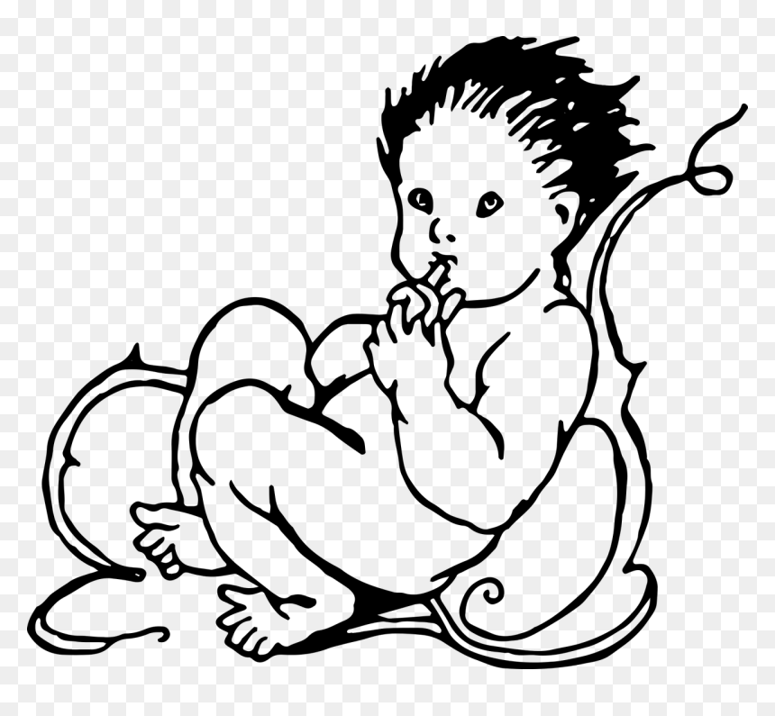 Victorian Drawing Of Baby, HD Png Download - vintage line png